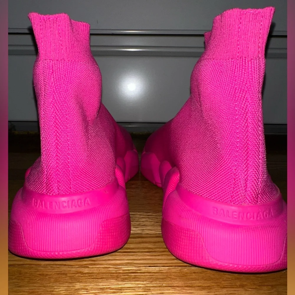 Balenciaga Neon Pink Sock Sneakers - Picture 4 of 4